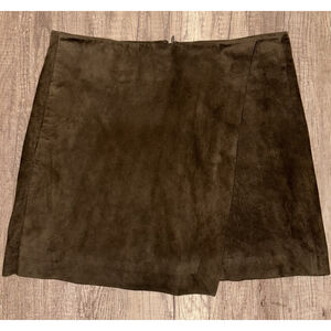 Vince Brown Suede Leather Mini Skirt Women’s Size 6 Lined